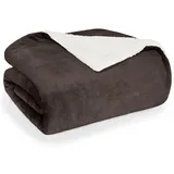 Blumtal Premium Sherpa Kuscheldecke 130 x 150 cm Dunkelbraun