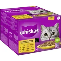 Whiskas 48 x 100g Frischebeutel Geflügel Auswahl in Sauce Whiskas 1+ Katzenfutter nass