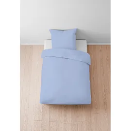 biberna Bettwäsche Tencel 0470500 Uni 1x 155x220 cm + 1x 80x80 cm, eisblau