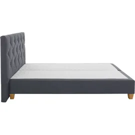 Home Affaire Boxspringbett HOME AFFAIRE "Harmones", grau (anthrazit), B:163cm L:210cm, Struktur (100% Polyester), Komplettbetten, Boxspringbett, in 3 Breiten, Härtegrad auch im Mix mit je 1 Matratze in H2 und H3