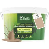 Veluxis Wandfarbe Beige Braun Creme Matt Innenfarbe – Deckkraft Klasse 1, VOC-frei, Ohne Grundierung, Tropfarm – Wohnzimmer & Schlafzimmer – 2,5L (Latte Macchiato)