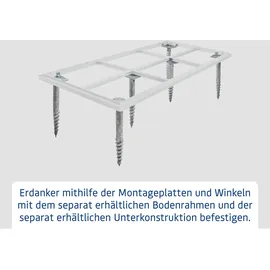 Hörmann Schraubfundament 6 x 6 x 66 cm Silber