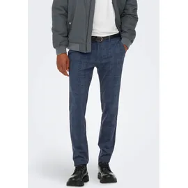 Only & Sons ONSMARK Slim Check Chinos Blau 30 32