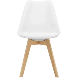 [en.casa] Esszimmerstuhl Fläten Kunstleder Weiß 6er Set
