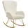 Tectake Schaukelstuhl 70 x 100 x 93 cm Bouclé Creme/Gold