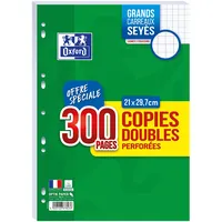 Oxford Copies doubles perforées, A4, seyès, Offre Spéciale