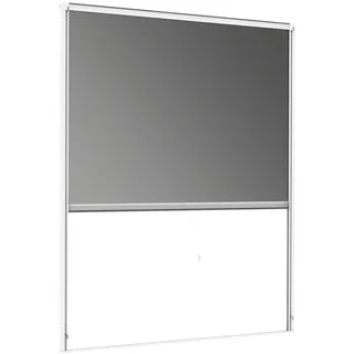 WINDHAGER COOL Sonnenschutz Rollofenster zum Einhängen, Fliegengitter Alurahmen, Hitzeschutz Fenster, Mückenschutz, Selbstbausatz 130 x 160cm, weiß, 03291