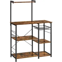 VASAGLE Küchenorganizer 90 x 40 x 134 cm Braun, Schwarz