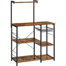 VASAGLE Küchenorganizer 90 x 40 x 134 cm Braun, Schwarz