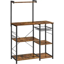 VASAGLE Küchenorganizer 90 x 40 x 134 cm Braun, Schwarz