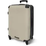 NoBoringSuitcases.com® Koffer Mittelgroß 67x43x25 cm Hartschalenkoffer Trolley Rollkoffer 4 Rollen Leicht Hartschale Größe M Einfarbig - Farbe - Grau - Warm
