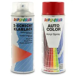Dupli Color 400 ml Auto-Color Lack rot 5-0380 + 400ml 2-Schicht-Klarlack [Hersteller-Nr. 538322]