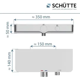 Schütte OCEAN Duschthermostat mit Ablage für 1 Verbraucher Chrom/Weiß 60535