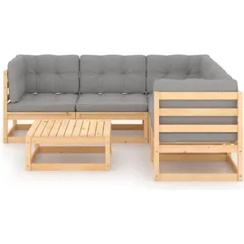 vidaXL Garten-Lounge-Set 6-tlg. grau