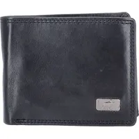 The Skandinavian Brand Herren Lederbörse Quer klein Black : Schwarz