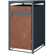 ML-Design Mülltonnenbox 1er für 1 Tonne 240L 68x80x116,3 cm, Anthrazit-Rostoptik, abschließbar