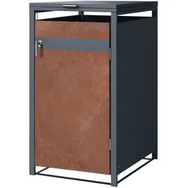 ML-Design Mülltonnenbox 1er für 1 Tonne 240L 68x80x116,3 cm, Anthrazit-Rostoptik, abschließbar
