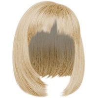 Perücken Schwarz Echthaar Kopfperücke mit vollem und goldenem Kurzhaar, geeignet für Damen- und Mädchenperücken Echthaar Perücke Blond Bob (Gold-d, One Size)