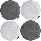 Dune Design 4 Filz Sitzkissen Rund Ø 35x3 Stuhlkissen Wende Sitzauflage Weich 2-farbig Grau