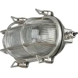 Licht-Erlebnisse Außenwandleuchte Messing Glas B:21 cm E27 IP64 silber