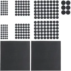 Relaxdays Filzgleiter 240er Pack, 2 Filzplatten zum Zuschneiden, Klebefilz, runde Möbelgleiter, versch. Größen, schwarz