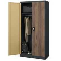 Jan Nowak DAWID Aktenschrank 185 x 90 x 45 cm Anthrazit/Nussbaum