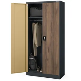 Jan Nowak DAWID Aktenschrank 185 x 90 x 45 cm Anthrazit/Nussbaum