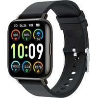 Herren Damen Smartwatch,1.69 Zoll Smart Watch mit Pulsmesser Schlafmonitor,IP68 Wasserdicht Fitnesstracker,Fitnessuhr mit Schrittzähler - Schwarz