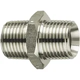 Riegler Doppelgewindenippel, R 1/8 a., R 1/4 a., SW 14, Edelstahl 1.4571