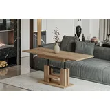 Endo-Moebel Couchtisch Endo Couchtisch Iso 110 / 170 höhenverstellbar erweiterbar Farbauswahl, 110-170 (2x30 intern); 58-75; 25mm; Doppellift; Akzentstreifen schwarz braun
