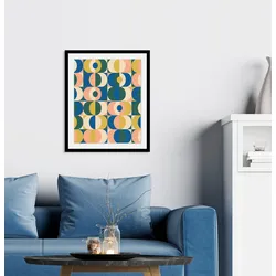 Bild QUEENCE "Christin", bunt (farbe rahmen: schwarz, farbe bild(er): bunt), B:50cm H:70cm, Acrylglas, Papier, Holz, Bilder, HD Premium Poster-Druck inkl. Holzrahmen