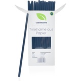 CABOSTRAWS Umweltfreundliche Strohhalme Papier Schwarz – Einweg Papierstrohhalme für Party, Hochzeit und Geburtstag - Trinkhalm biologisch abbaubar - Paper Straw 195x6mm, 250 Stück