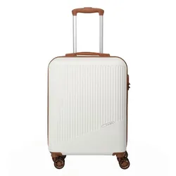 Travelite Bali 4 Rollen Kabinentrolley S 55 cm weiss-cognac