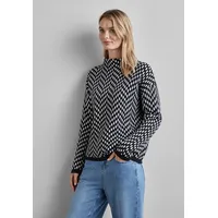 STREET ONE Jaquard Pullover - blau