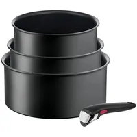Tefal Ingenio Ingenio Unlimited Pfannen-Set 4-tlg.L7649453 4cz, Pfanne + Kochtopf, Schwarz