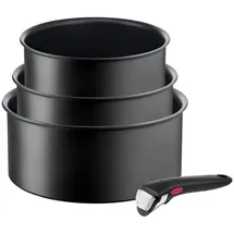 Tefal Ingenio Ingenio Unlimited Pfannen-Set 4-tlg.L7649453 4cz, Pfanne + Kochtopf, Schwarz