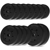 wuuhoo® Zement Hantelscheiben Mike 30/35mm, Langhantelgewichte Set 20kg - 30kg, beschichtet in Schwarz, 1,25, 2,5, 5, 10 kg, Zement Kunststoff Gewichtscheiben 30kg