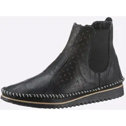 Stiefelette HEINE, Damen, Gr. 42, schwarz, Leder, Glattleder, Glattleder, modisch, Schuhe