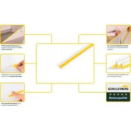 Schellenberg Kunststoff-Flachleiste, weiß, selbstklebend, 2,5 mm Stärke, 1,5 m Länge, Breite", 30 mm