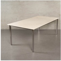 MAGNA Atelier Esstisch SAPPORO mit Marmor Tischplatte, Küchentisch, Naturstein, Dining Table, nachhaltig, 200x100x75cm beige 200 cm x 75 cm