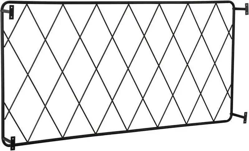 MyGift 127 x 61 cm Wandmontiertes Gartengitter, Schwarze Metallgitterplatten für Außenbereich, Hängender Gitterständer für Kletterpflanzen im Außen- oder Innenbereich, 2er-Set Platten