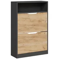 Vicco Luca 59 x 90 x 22 cm mit 2 Fächern und 2 Schubladen / Anthrazit/Goldkraft Eiche