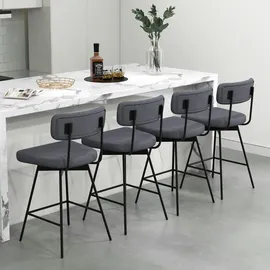 Costway Esszimmerstuhl gepolstert grau 2er Set