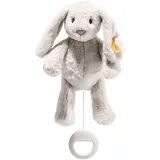 Steiff 242465 - Soft Cuddly Friends My first Steiff Hoppie Hase, Spieluhr, hellgrau, 26 cm