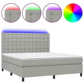 vidaXL Boxspringbett 180 x 200 cm Hellgrau