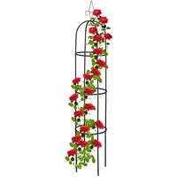 Relaxdays Rankhilfe Obelisk, 200 cm hoch, Ranksäule für Kletterpflanzen,