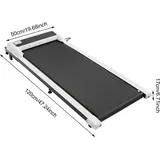 Leises Laufband - Walking Pad für Zuhause - 2,25 PS Kupfermotor - 100 kg Belastung - 1–6 km/h Geschwindigkeit - LED-Display - Fernbedienung - Weiß - Weiß