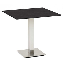 Klapptisch Bistro Edelstahl quadratisch - 68 x 68 cm HPL Zement-Design
