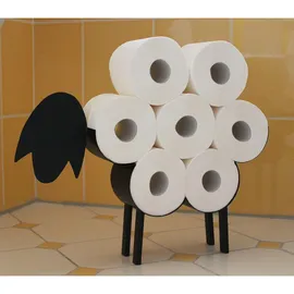 DanDiBo Ambiente DanDiBo Toilettenpapierhalter Schwarz Metall Schaf WC Rollenhalter Klopapierhalter Freistehend WC Papierhalter Toilettenrollenhalter