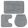 vidaXL Badematten-Set 3-tlg. Stoff Grau